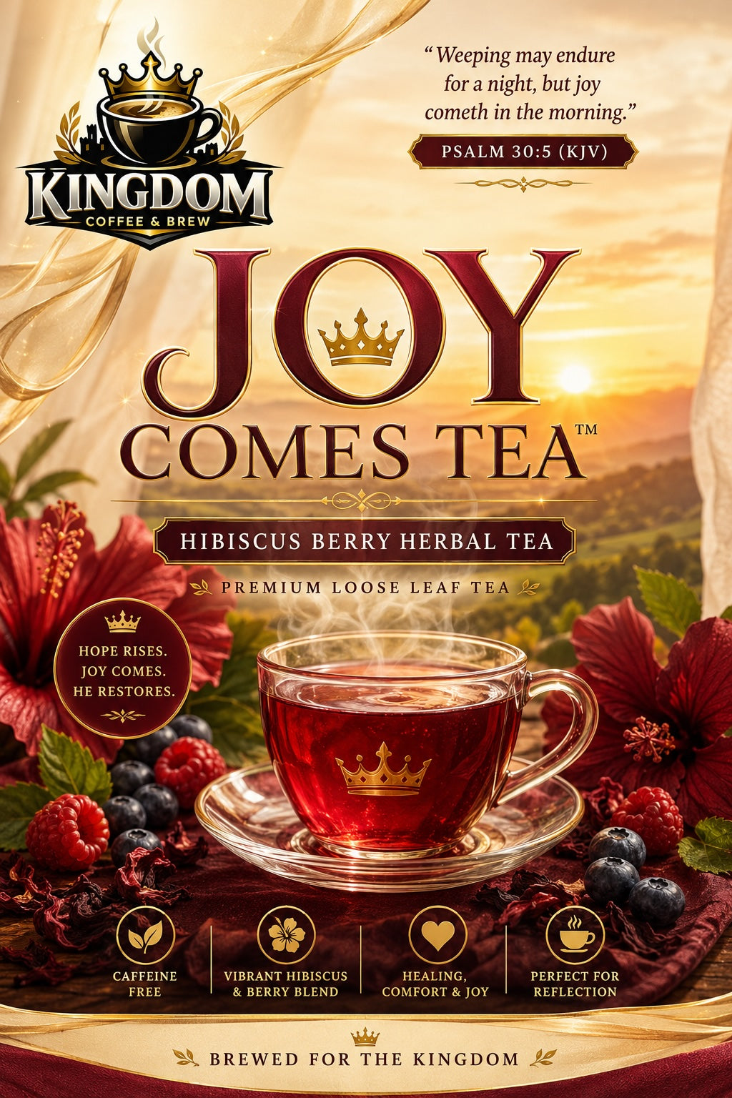 Joy Comes Tea™ | Premium Hibiscus Berry Herbal Tea